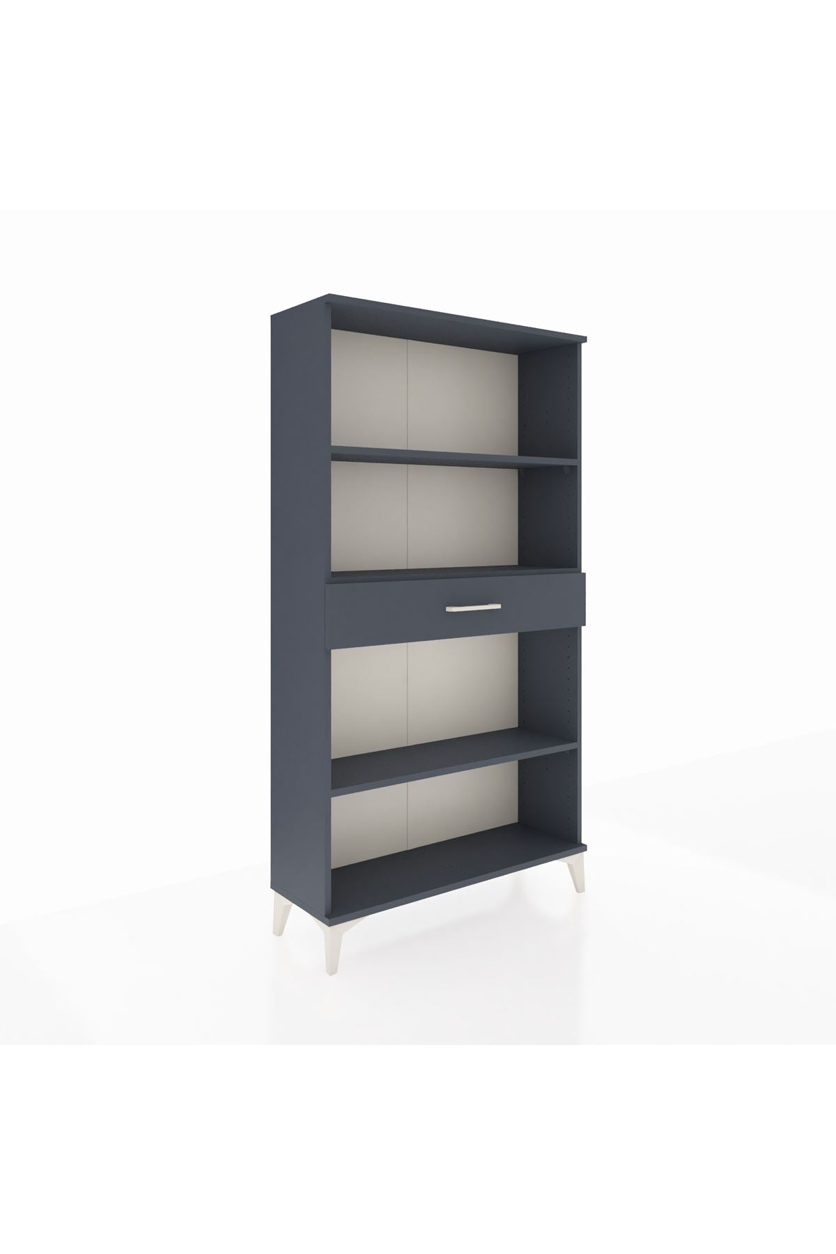 Arges Dolap 3 Raflı Tek Çekmeceli 88x30x163 Antrasit-Antrasit