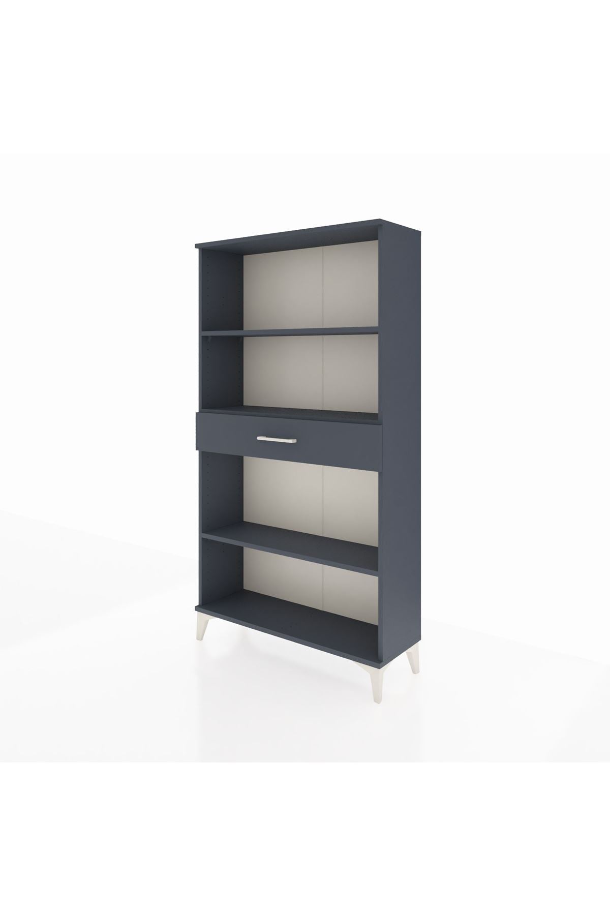 Arges Dolap 3 Raflı Tek Çekmeceli 88x30x163 Antrasit-Antrasit