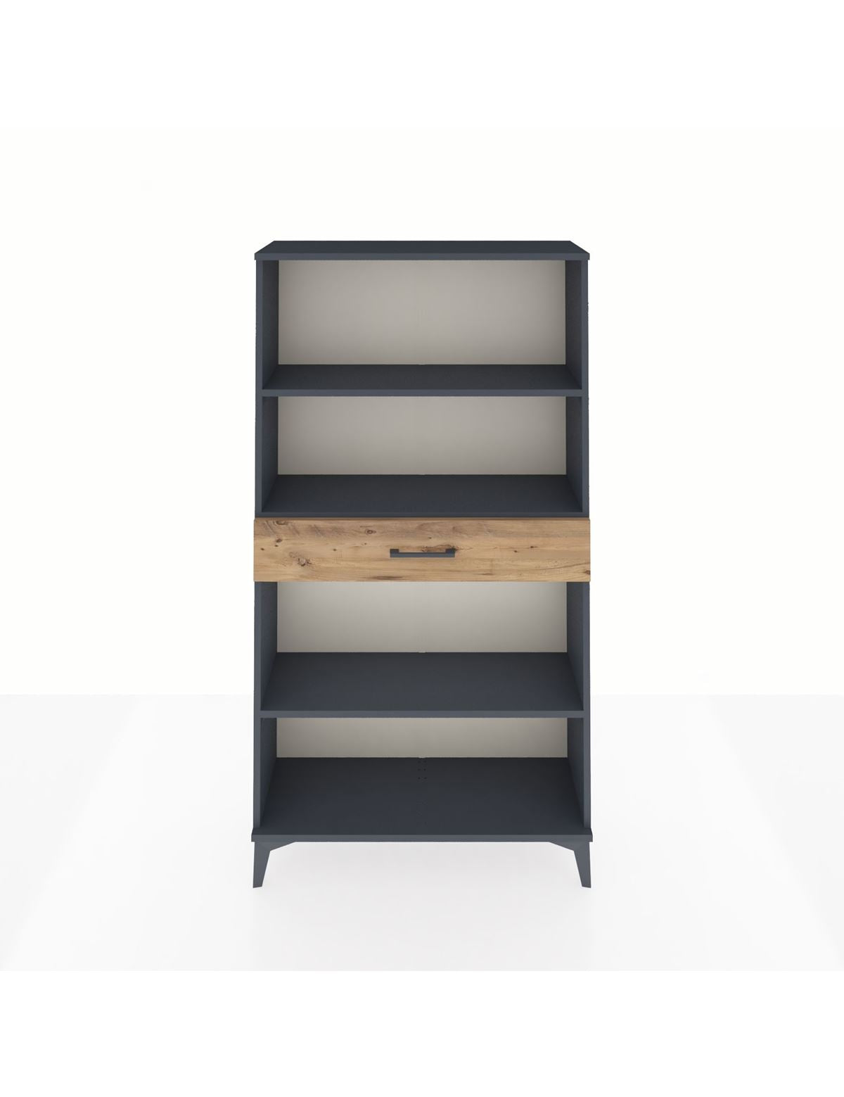 Arges Dolap 3 Raflı Tek Çekmeceli 88x30x163 Antrasit-Çam