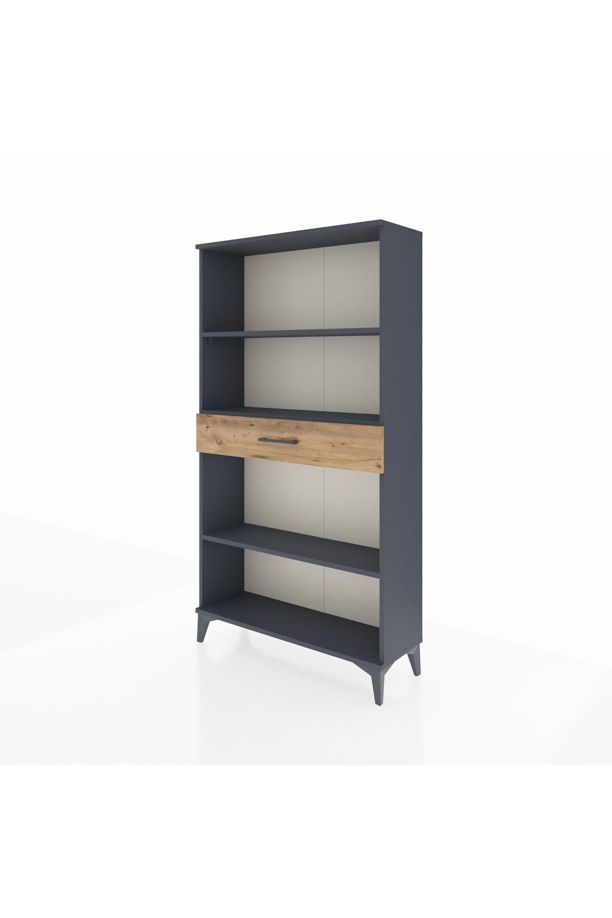 Arges Dolap 3 Raflı Tek Çekmeceli 88x30x163 Antrasit-Çam