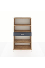 Arges Dolap 3 Raflı Tek Çekmeceli 88x30x163 Çam-Antrasit