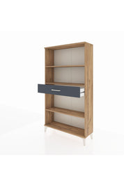 Arges Dolap 3 Raflı Tek Çekmeceli 88x30x163 Çam-Antrasit