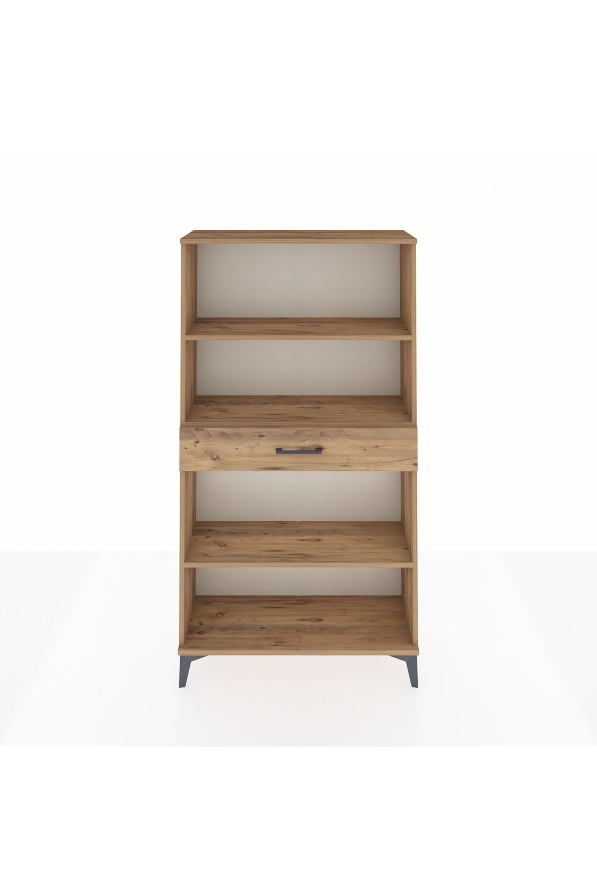 Arges Dolap 3 Raflı Tek Çekmeceli 88x30x163 Çam-Çam