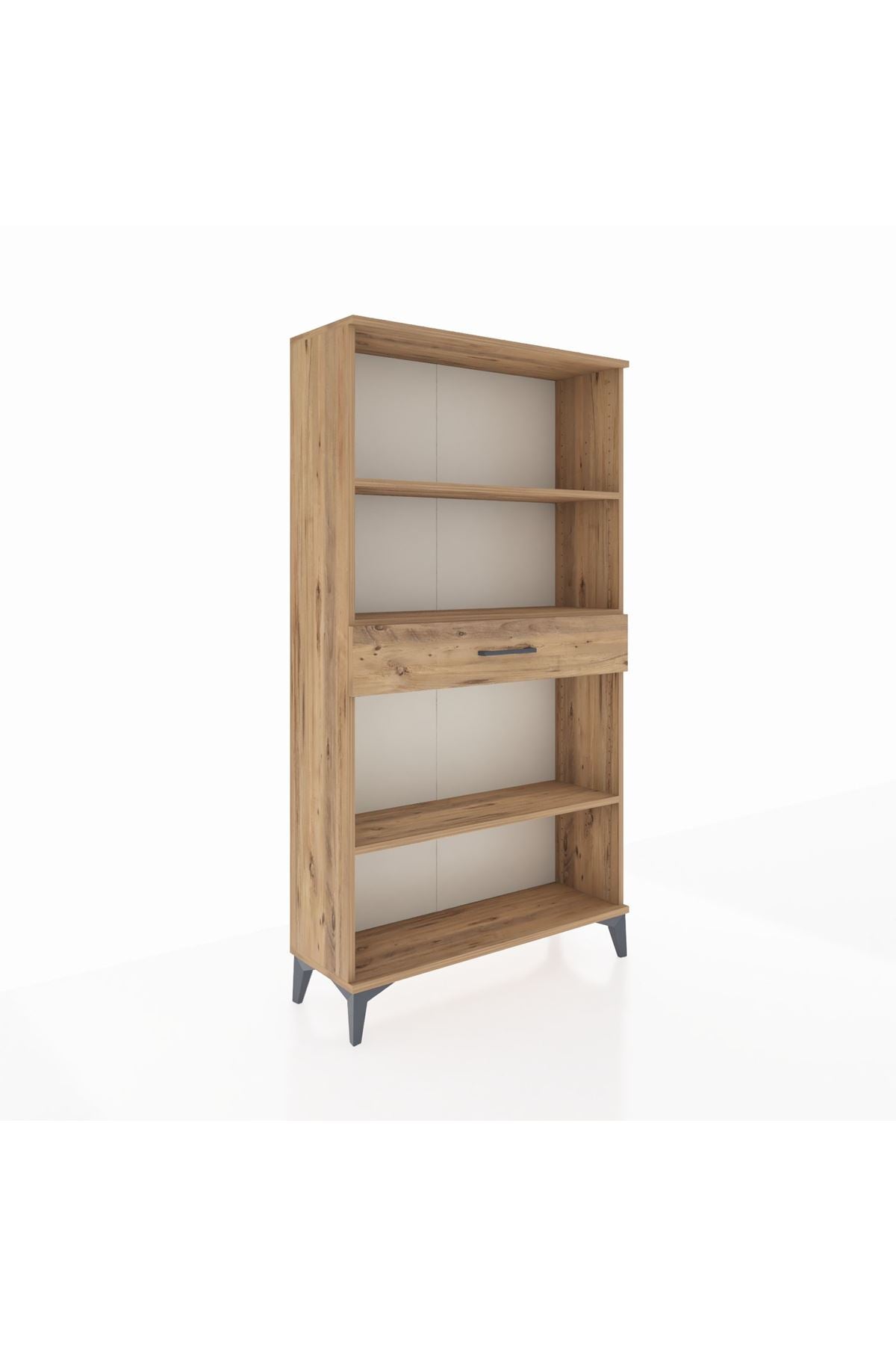 Arges Dolap 3 Raflı Tek Çekmeceli 88x30x163 Çam-Çam