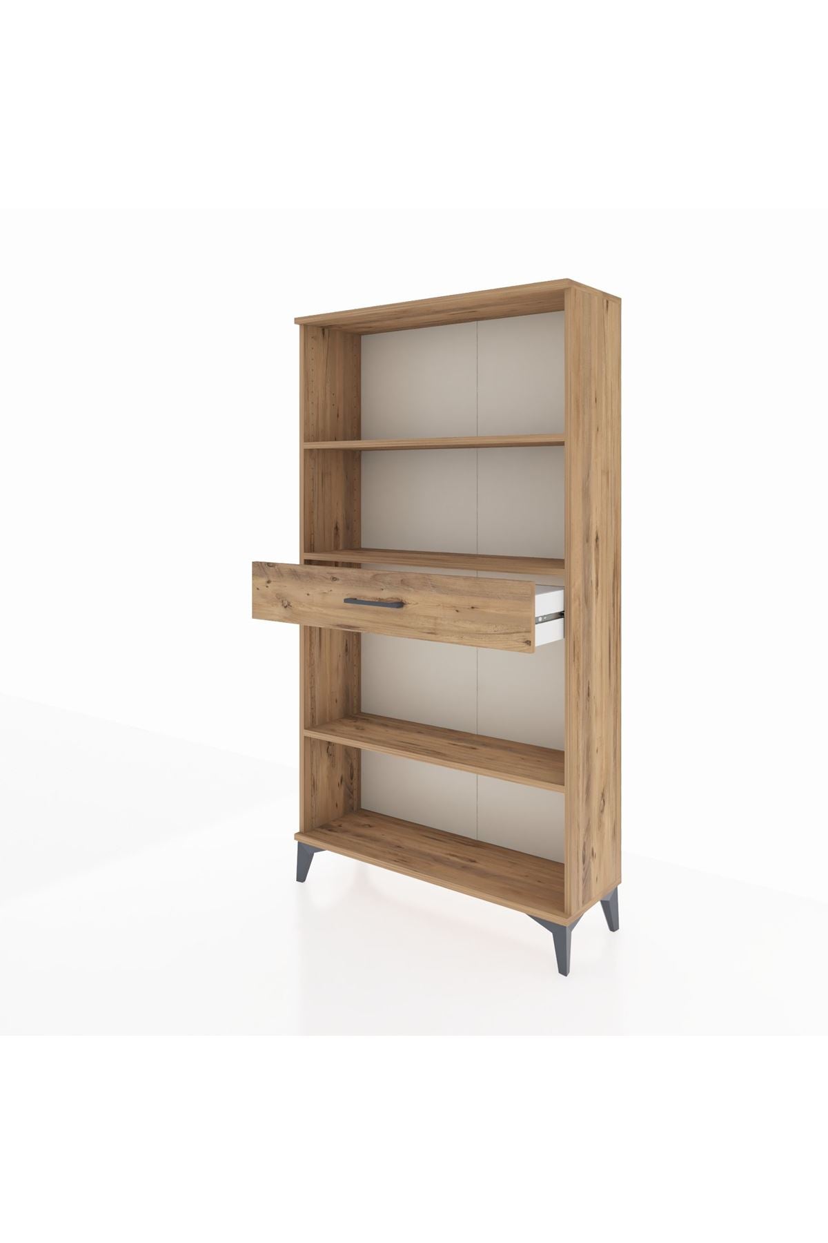 Arges Dolap 3 Raflı Tek Çekmeceli 88x30x163 Çam-Çam