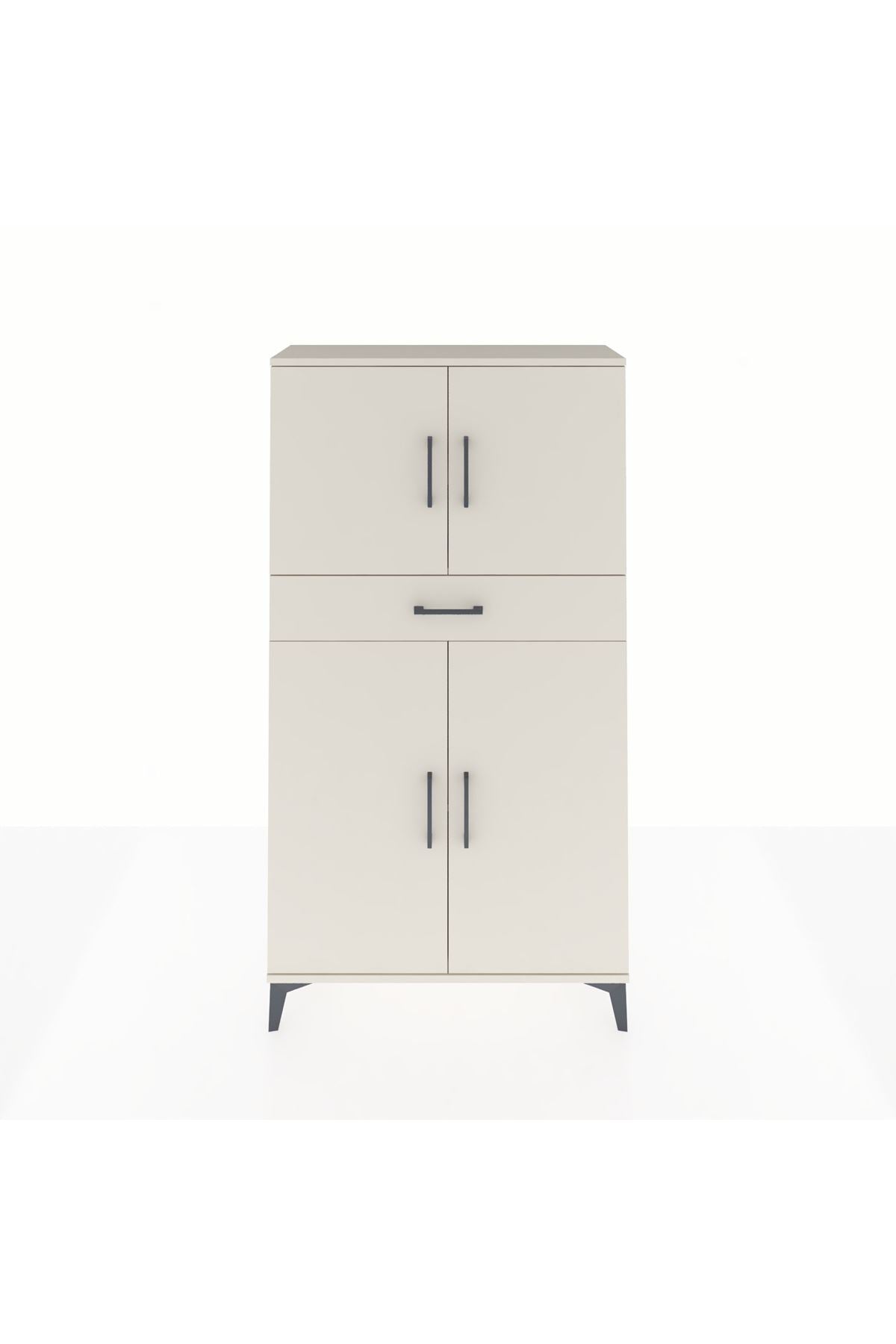 Arges Dolap 3 Raflı Tek Çekmeceli 4 Kapaklı 88x30x163 Aytaşı-Aytaşı