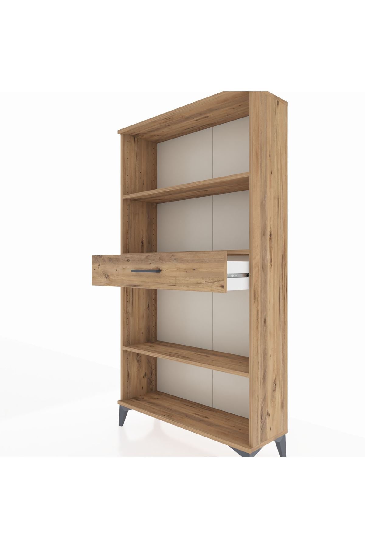 Arges Dolap 3 Raflı Tek Çekmeceli 88x30x163 Çam-Çam