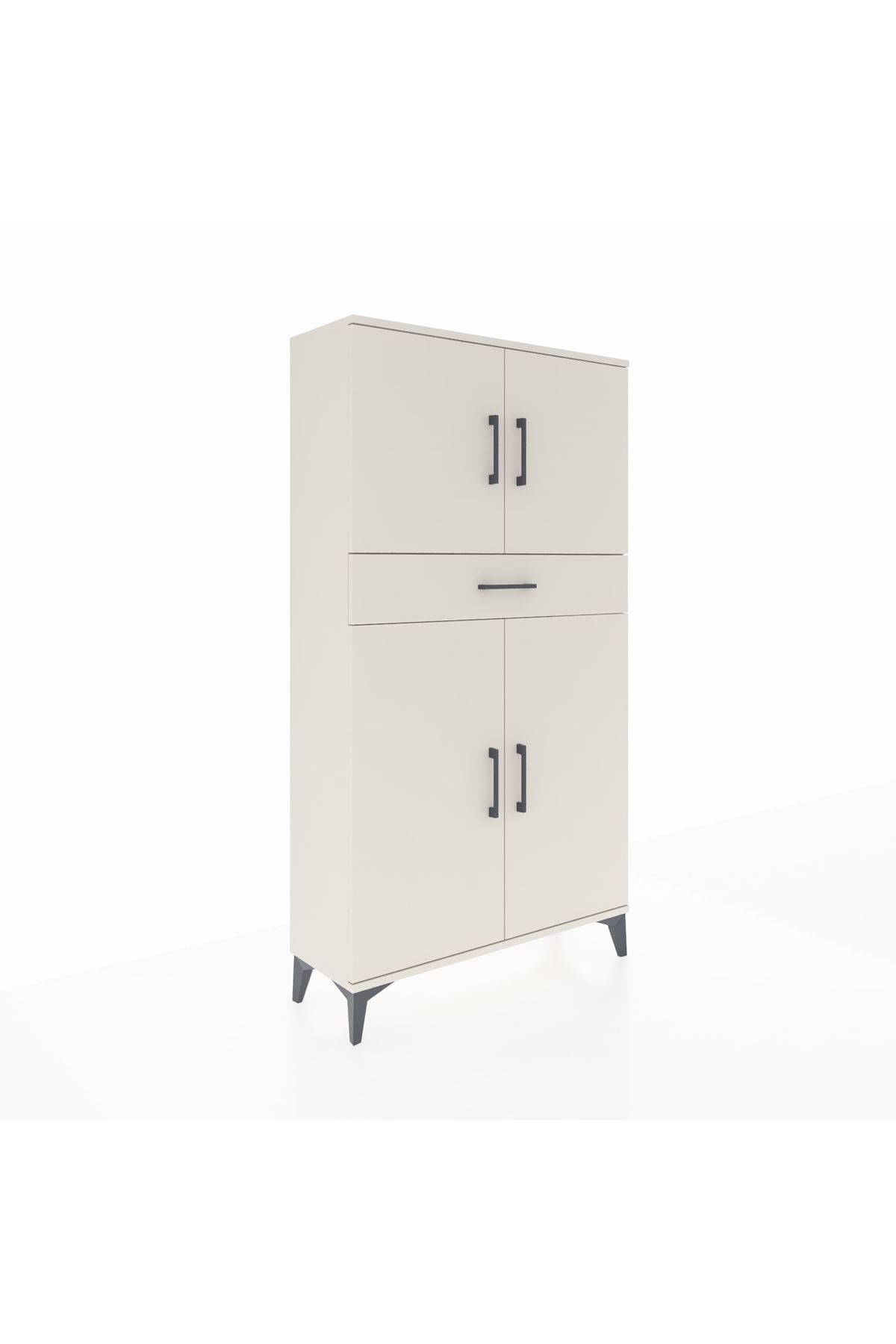 Arges Dolap 3 Raflı Tek Çekmeceli 4 Kapaklı 88x30x163 Aytaşı-Aytaşı