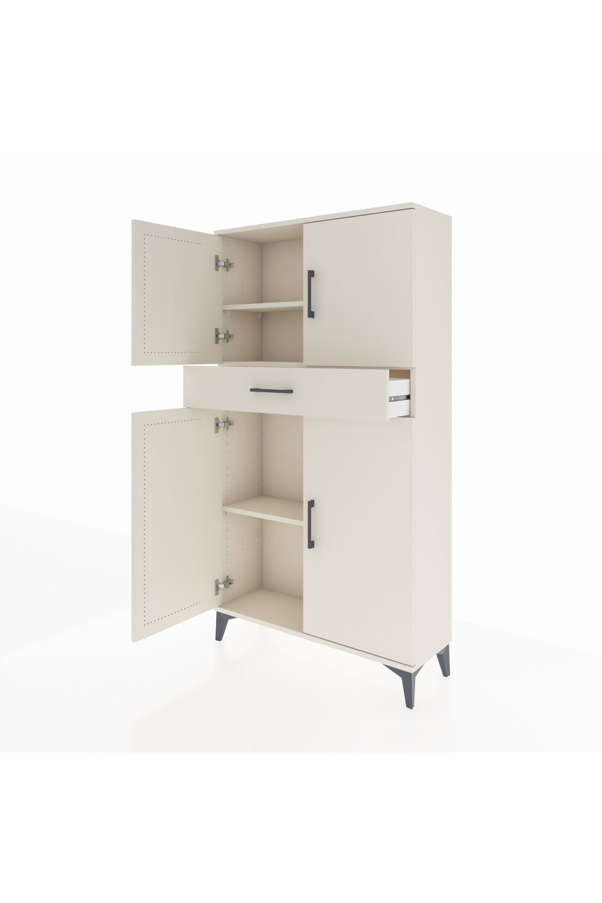 Arges Dolap 3 Raflı Tek Çekmeceli 4 Kapaklı 88x30x163 Aytaşı-Aytaşı