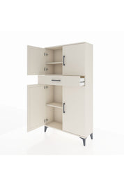 Arges Dolap 3 Raflı Tek Çekmeceli 4 Kapaklı 88x30x163 Aytaşı-Aytaşı