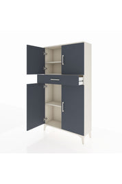 Arges Dolap 3 Raflı Tek Çekmeceli 4 Kapaklı 88x30x163 Aytaşı-Antrasit