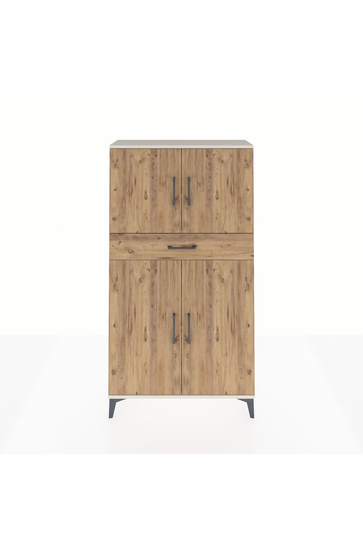 Arges Dolap 3 Raflı Tek Çekmeceli 4 Kapaklı 88x30x163 Aytaşı-Çam