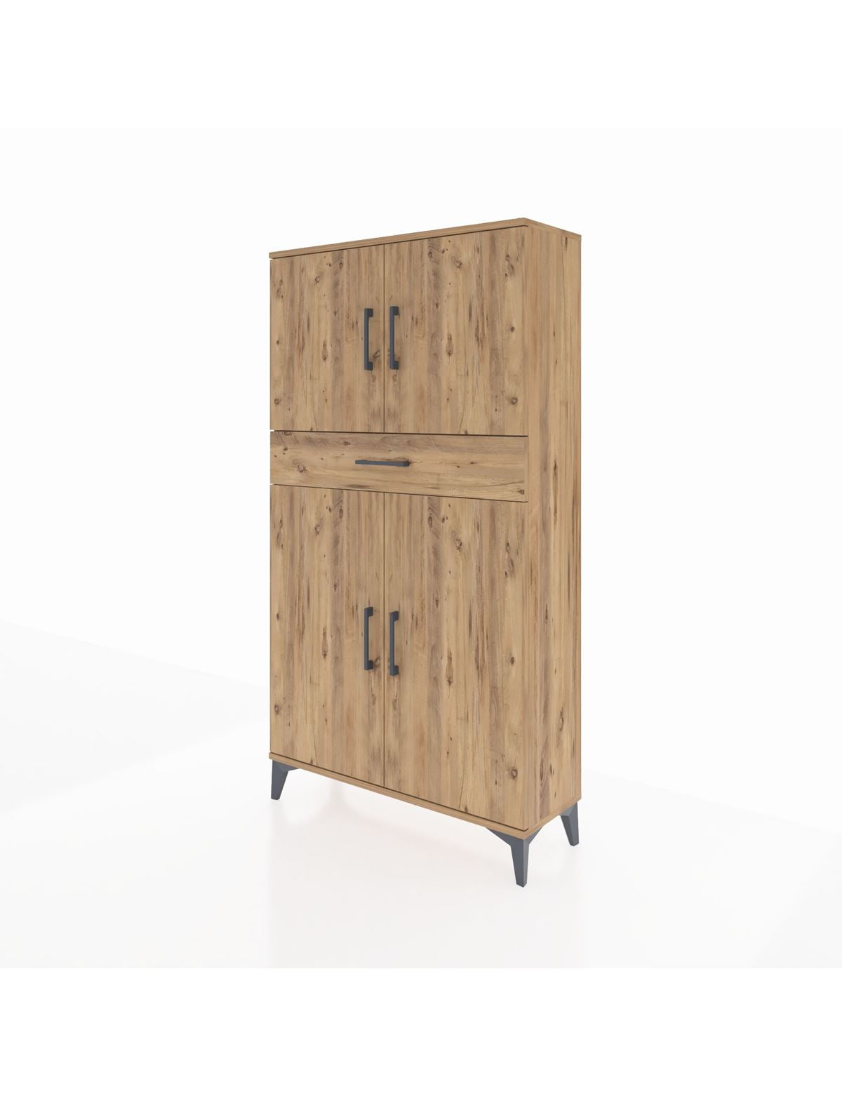 Arges Dolap 3 Raflı Tek Çekmeceli 4 Kapaklı 88x30x163 - S21M055V9A