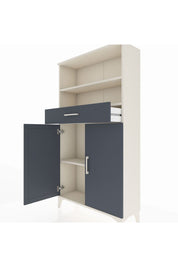 Arges Dolap 3 Raflı Tek Çekmeceli 2 Kapaklı 88x30x163 Aytaşı-Antrasit