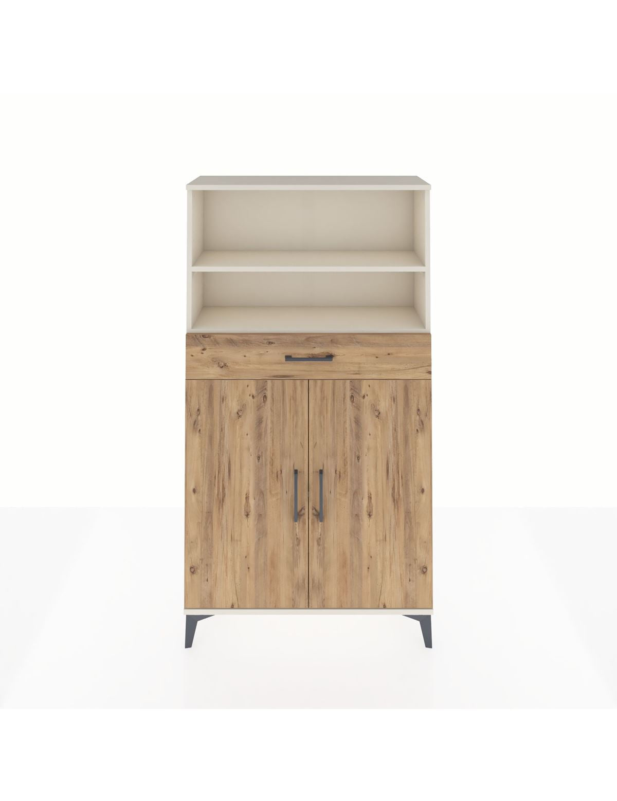 Arges Dolap 3 Raflı Tek Çekmeceli 2 Kapaklı 88x30x163 Aytaşı-Çam