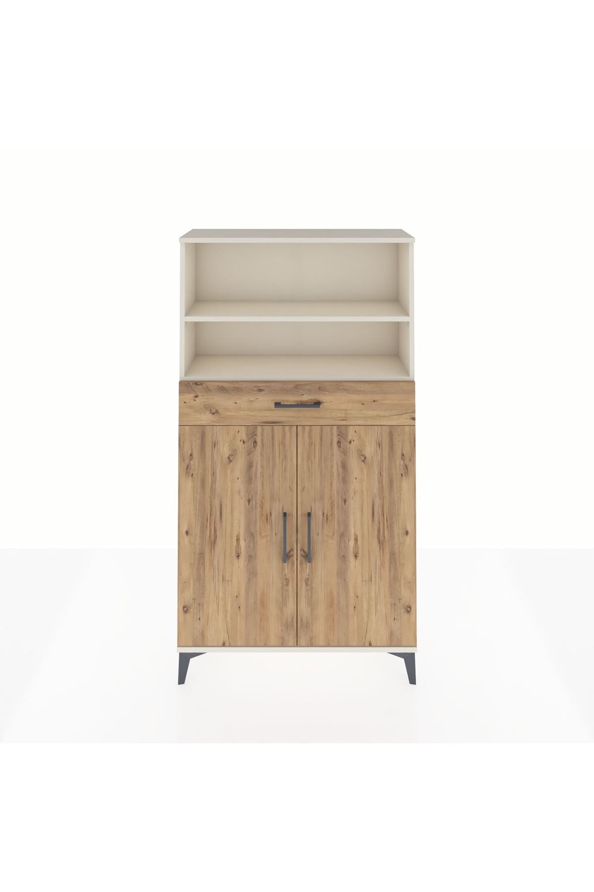 Arges Dolap 3 Raflı Tek Çekmeceli 2 Kapaklı 88x30x163 Aytaşı-Çam