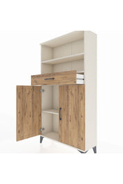 Arges Dolap 3 Raflı Tek Çekmeceli 2 Kapaklı 88x30x163 Aytaşı-Çam