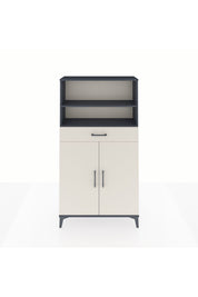 Arges Dolap 3 Raflı Tek Çekmeceli 2 Kapaklı 88x30x163 Antrasit-Aytaşı