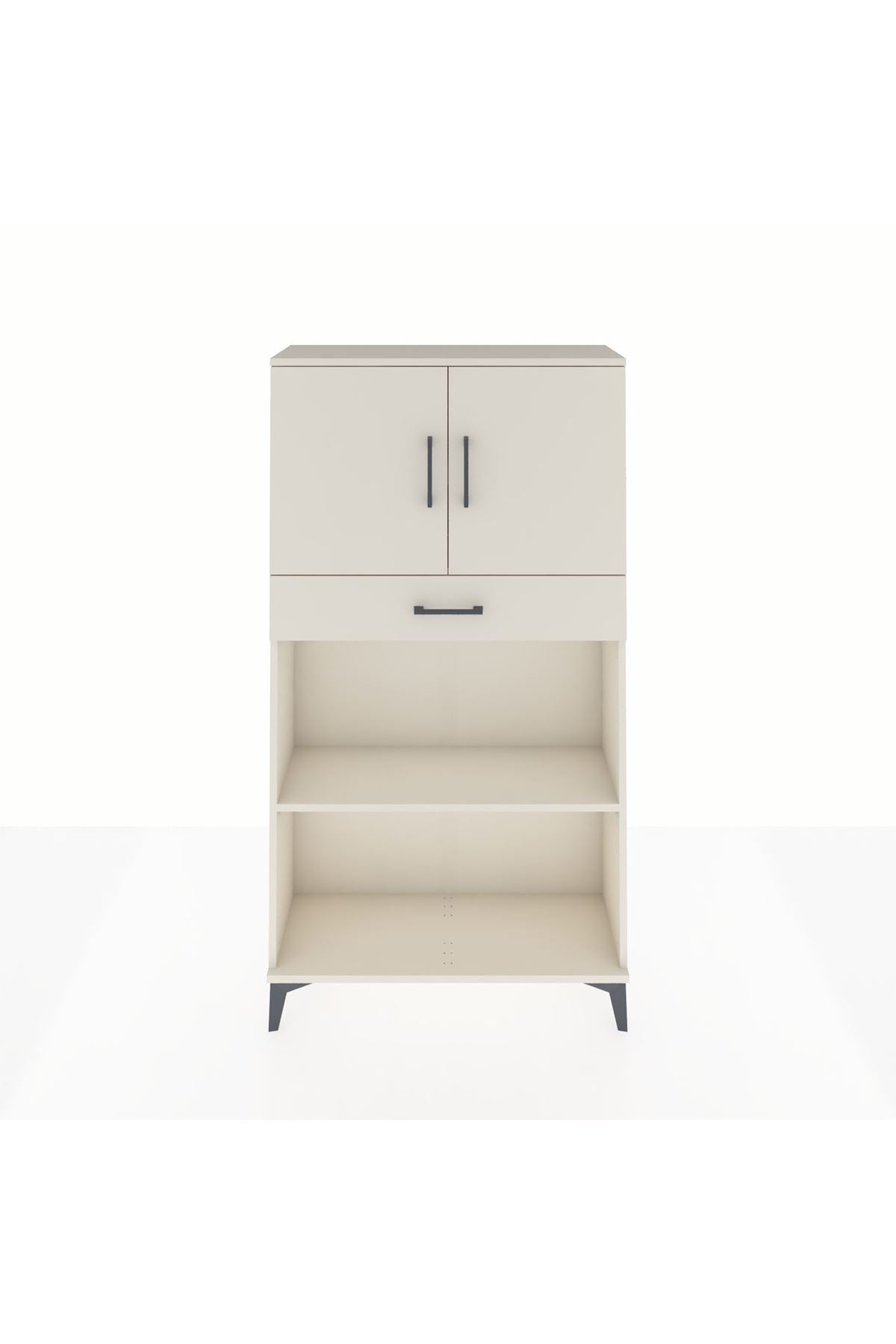 Arges Dolap 3 Raflı Tek Çekmeceli 2 Kapaklı 88x30x163 Aytaşı-Aytaşı