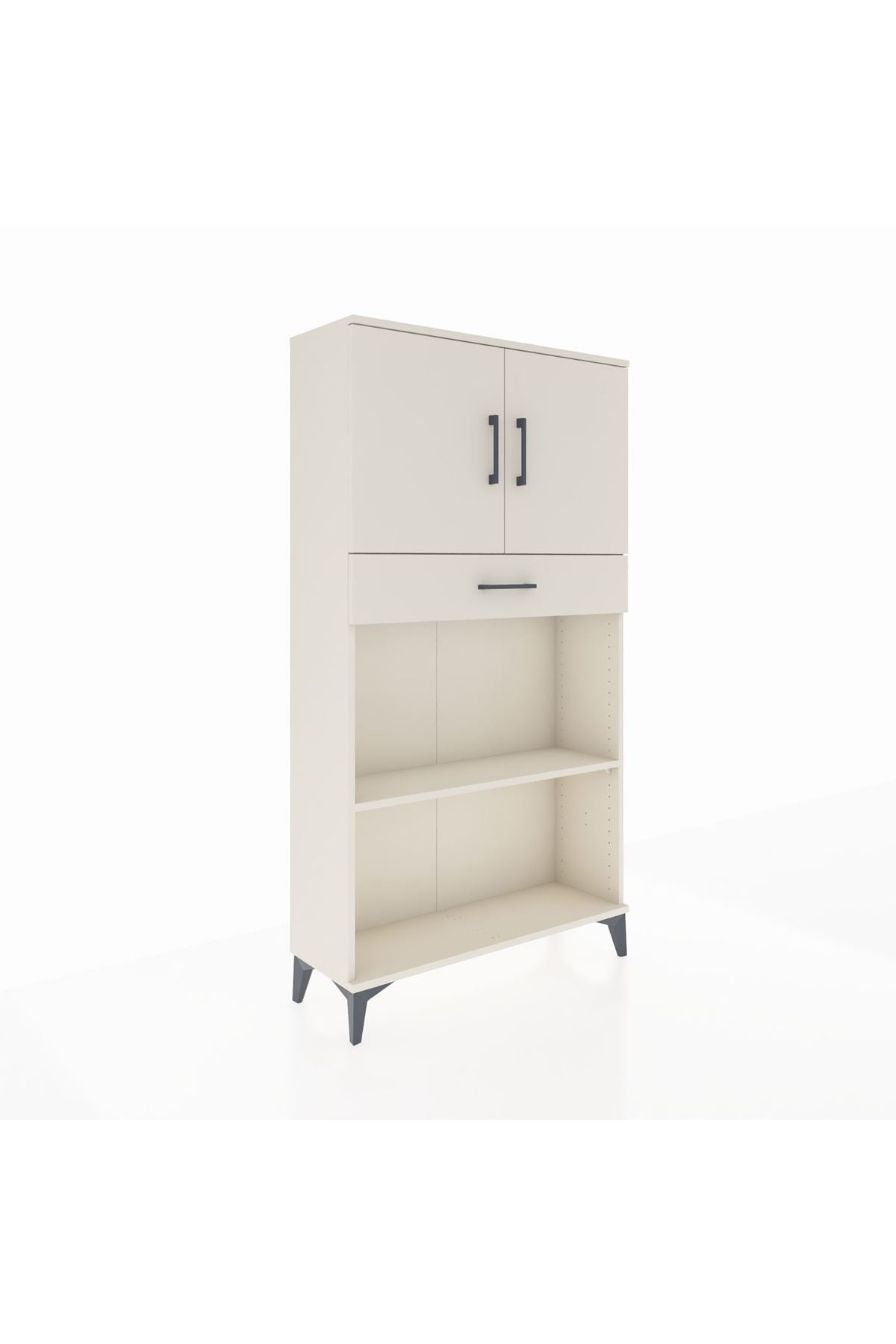 Arges Dolap 3 Raflı Tek Çekmeceli 2 Kapaklı 88x30x163 Aytaşı-Aytaşı