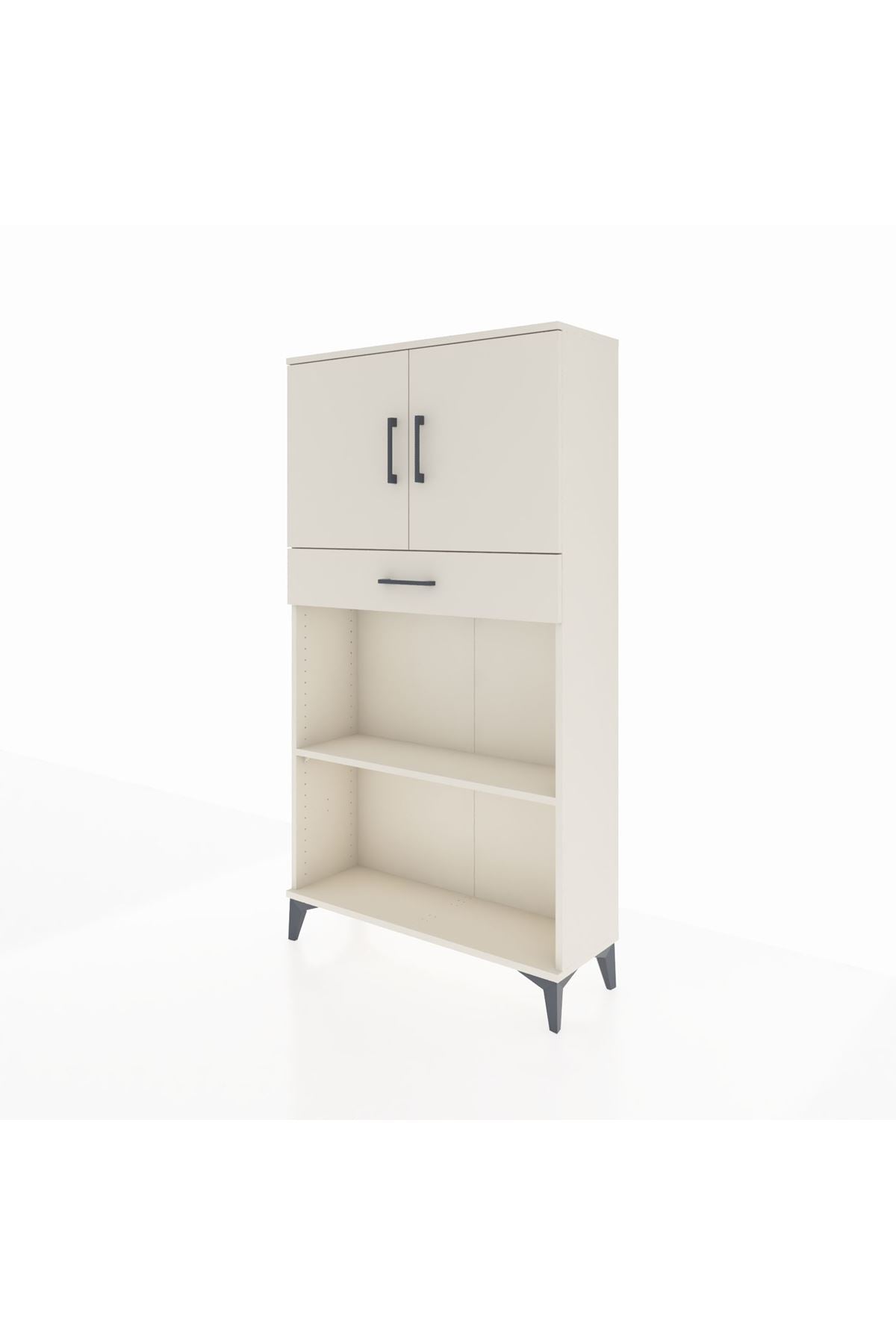 Arges Dolap 3 Raflı Tek Çekmeceli 2 Kapaklı 88x30x163 Aytaşı-Aytaşı