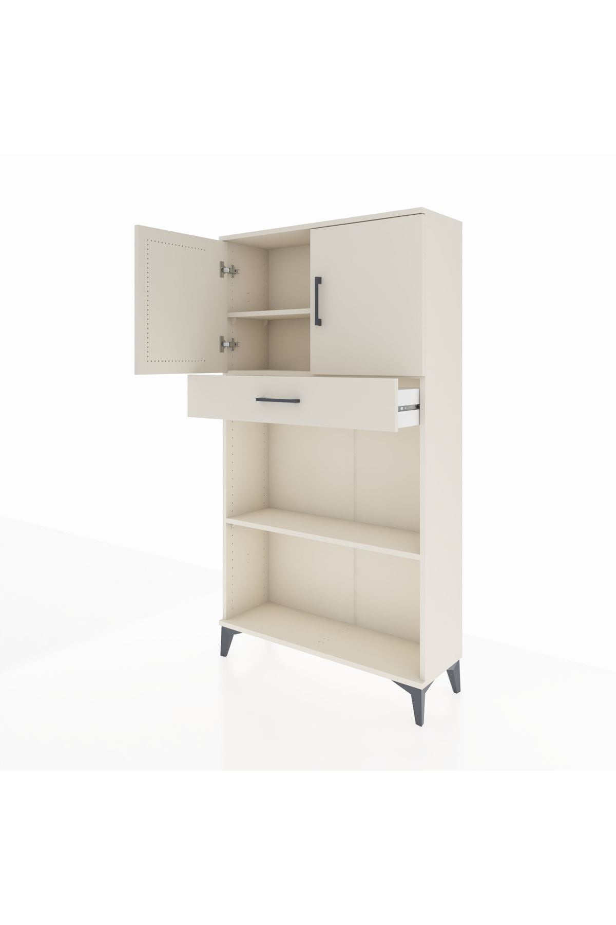 Arges Dolap 3 Raflı Tek Çekmeceli 2 Kapaklı 88x30x163 Aytaşı-Aytaşı