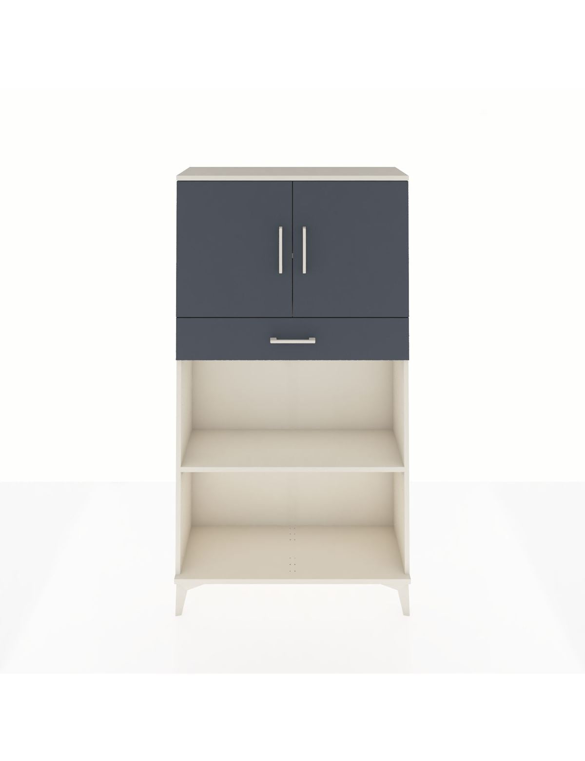 Arges Dolap 3 Raflı Tek Çekmeceli 2 Kapaklı 88x30x163 Aytaşı-Antrasit