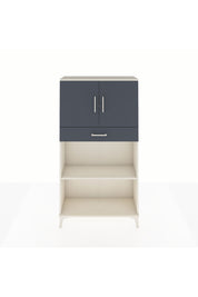 Arges Dolap 3 Raflı Tek Çekmeceli 2 Kapaklı 88x30x163 Aytaşı-Antrasit