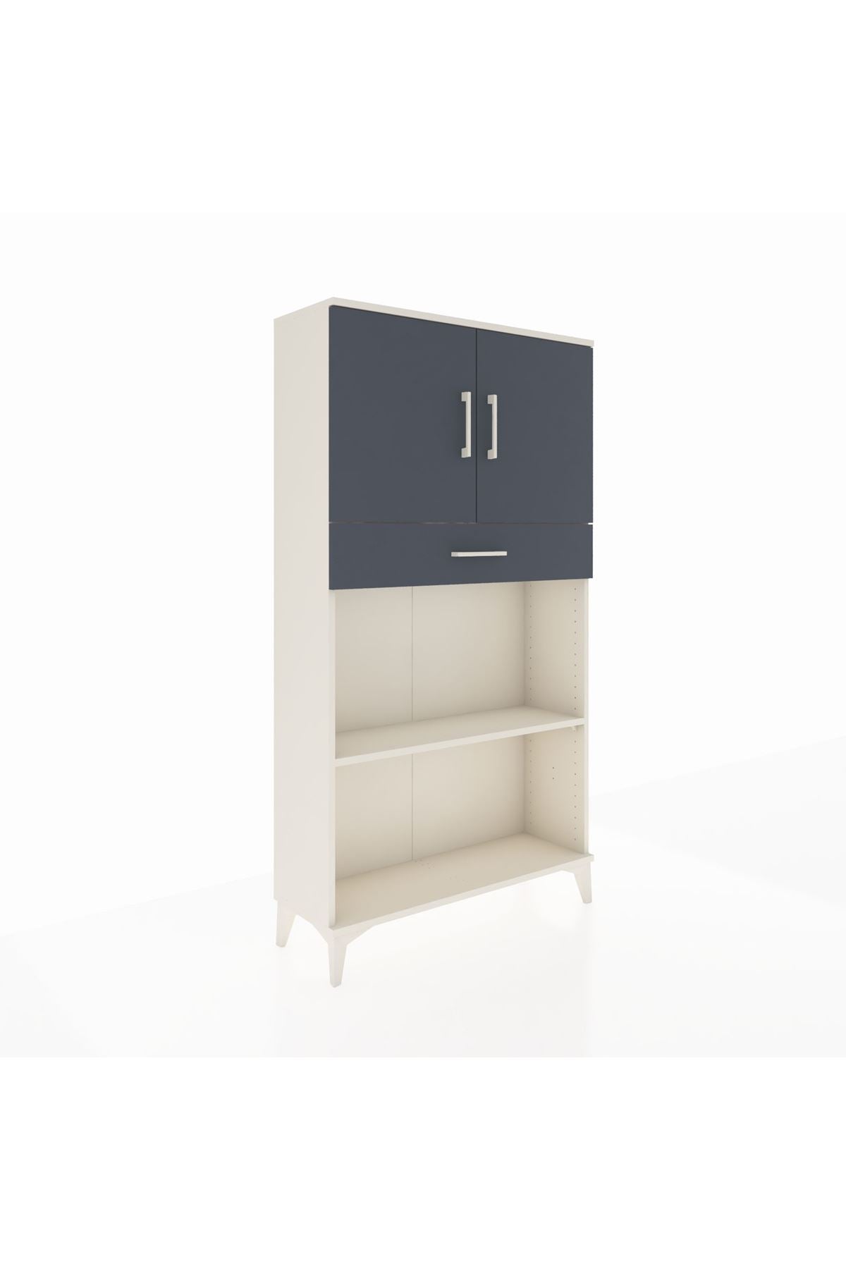 Arges Dolap 3 Raflı Tek Çekmeceli 2 Kapaklı 88x30x163 Aytaşı-Antrasit