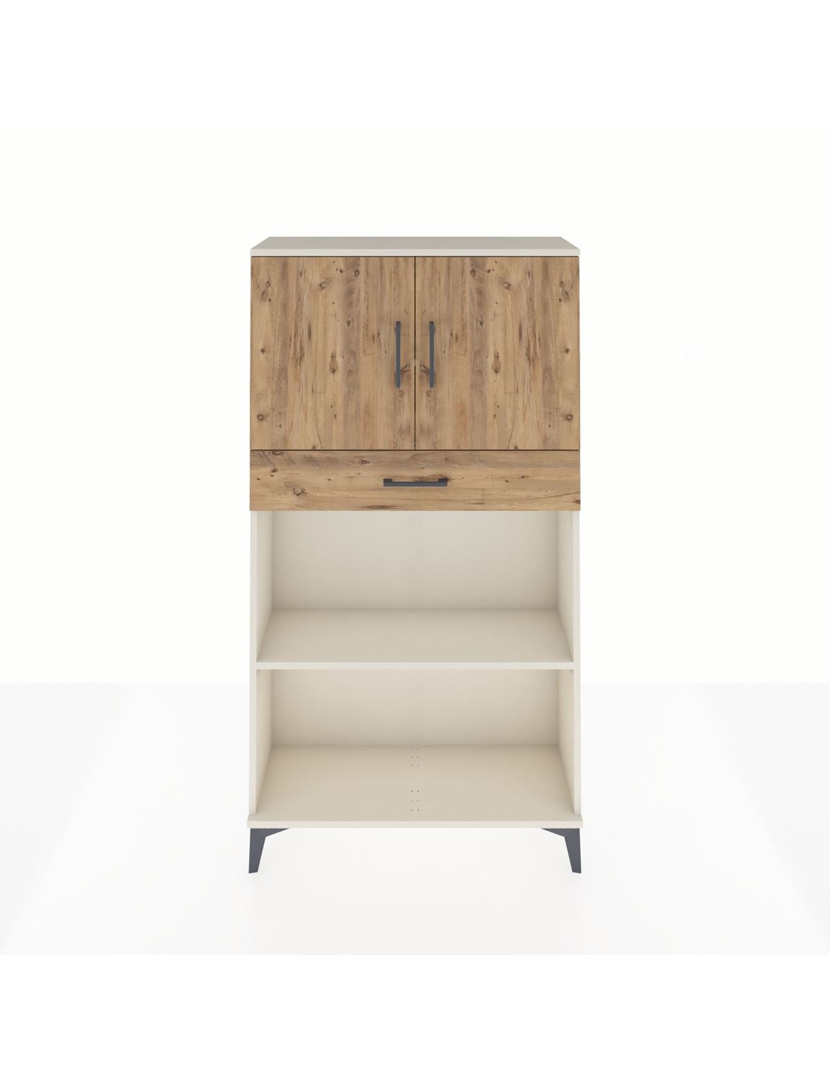 Arges Dolap 3 Raflı Tek Çekmeceli 2 Kapaklı 88x30x163 Aytaşı-Çam