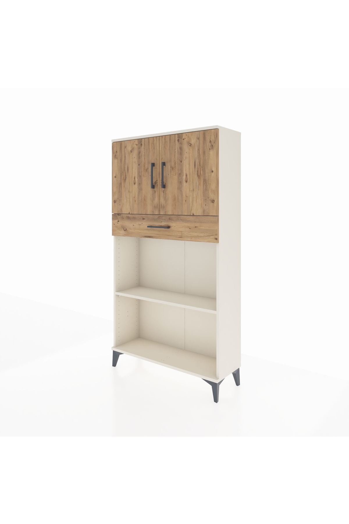 Arges Dolap 3 Raflı Tek Çekmeceli 2 Kapaklı 88x30x163 Aytaşı-Çam