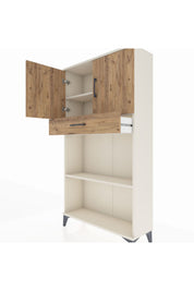 Arges Dolap 3 Raflı Tek Çekmeceli 2 Kapaklı 88x30x163 Aytaşı-Çam