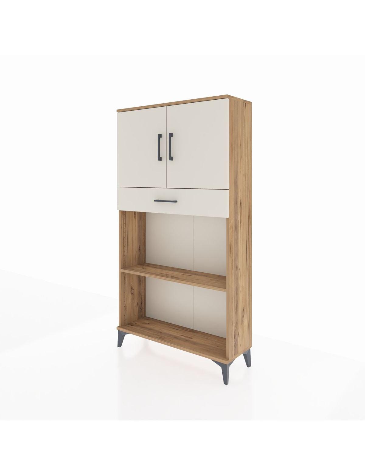 Arges Dolap 3 Raflı Tek Çekmeceli 2 Kapaklı 88x30x163 - S21M057V7A