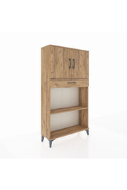 Arges Dolap 3 Raflı Tek Çekmeceli 2 Kapaklı 88x30x163 Çam-Çam