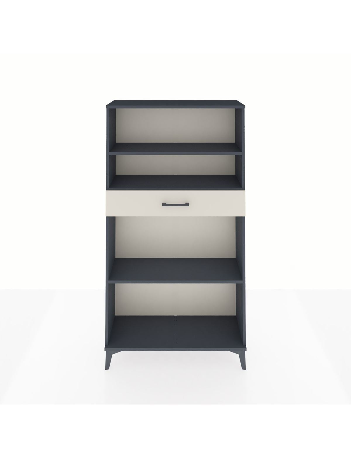 Arges Dolap 3 Raflı Tek Çekmeceli 88x30x163 Antrasit-Aytaşı