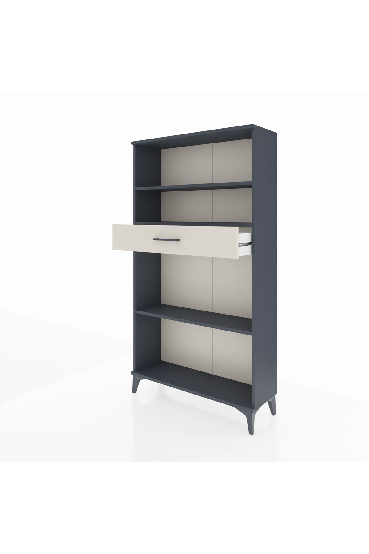 Arges Dolap 3 Raflı Tek Çekmeceli 88x30x163 Antrasit-Aytaşı