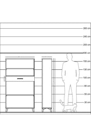 Arges Dolap 3 Raflı Tek Çekmeceli 88x30x163 Antrasit-Aytaşı
