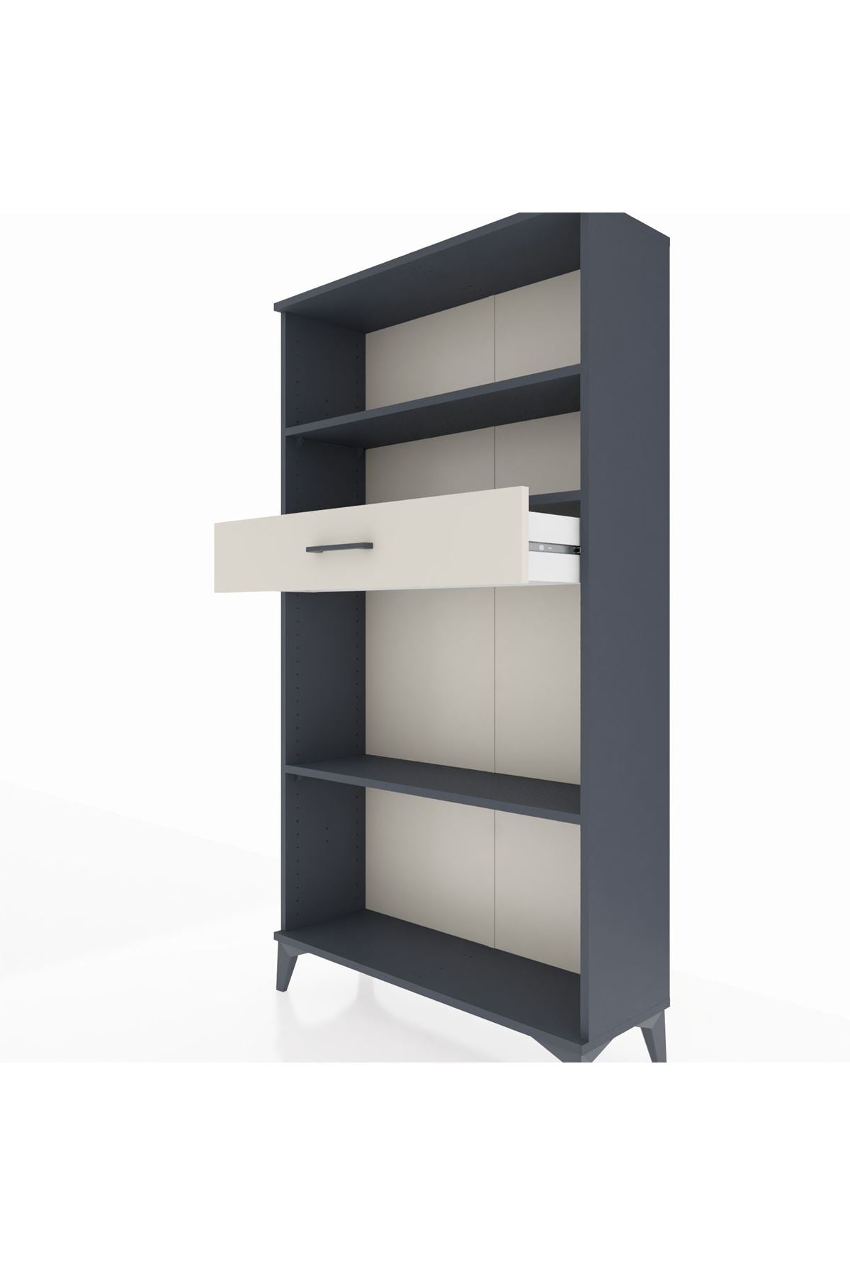 Arges Dolap 3 Raflı Tek Çekmeceli 88x30x163 Antrasit-Aytaşı