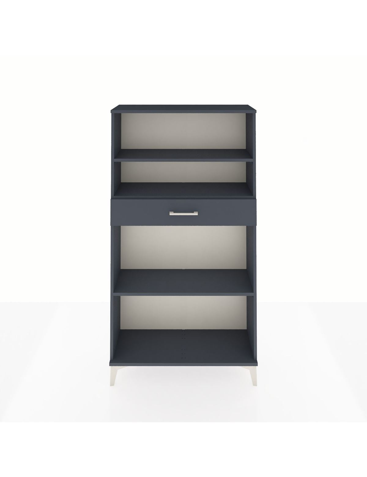 Arges Dolap 3 Raflı Tek Çekmeceli 88x30x163 Antrasit-Antrasit