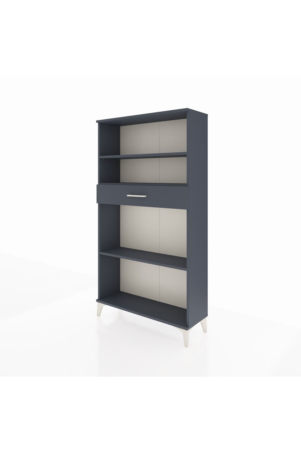 Arges Dolap 3 Raflı Tek Çekmeceli 88x30x163 Antrasit-Antrasit