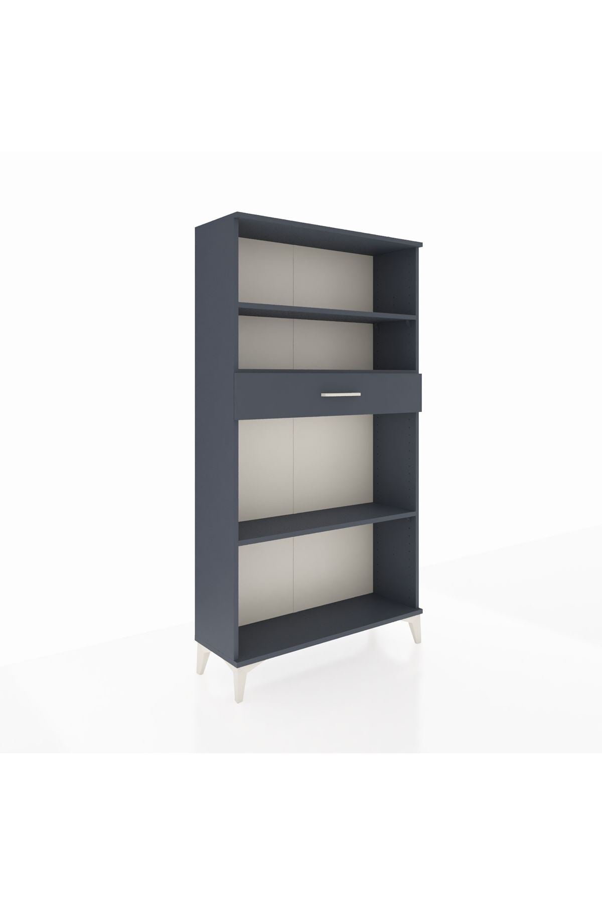 Arges Dolap 3 Raflı Tek Çekmeceli 88x30x163 Antrasit-Antrasit