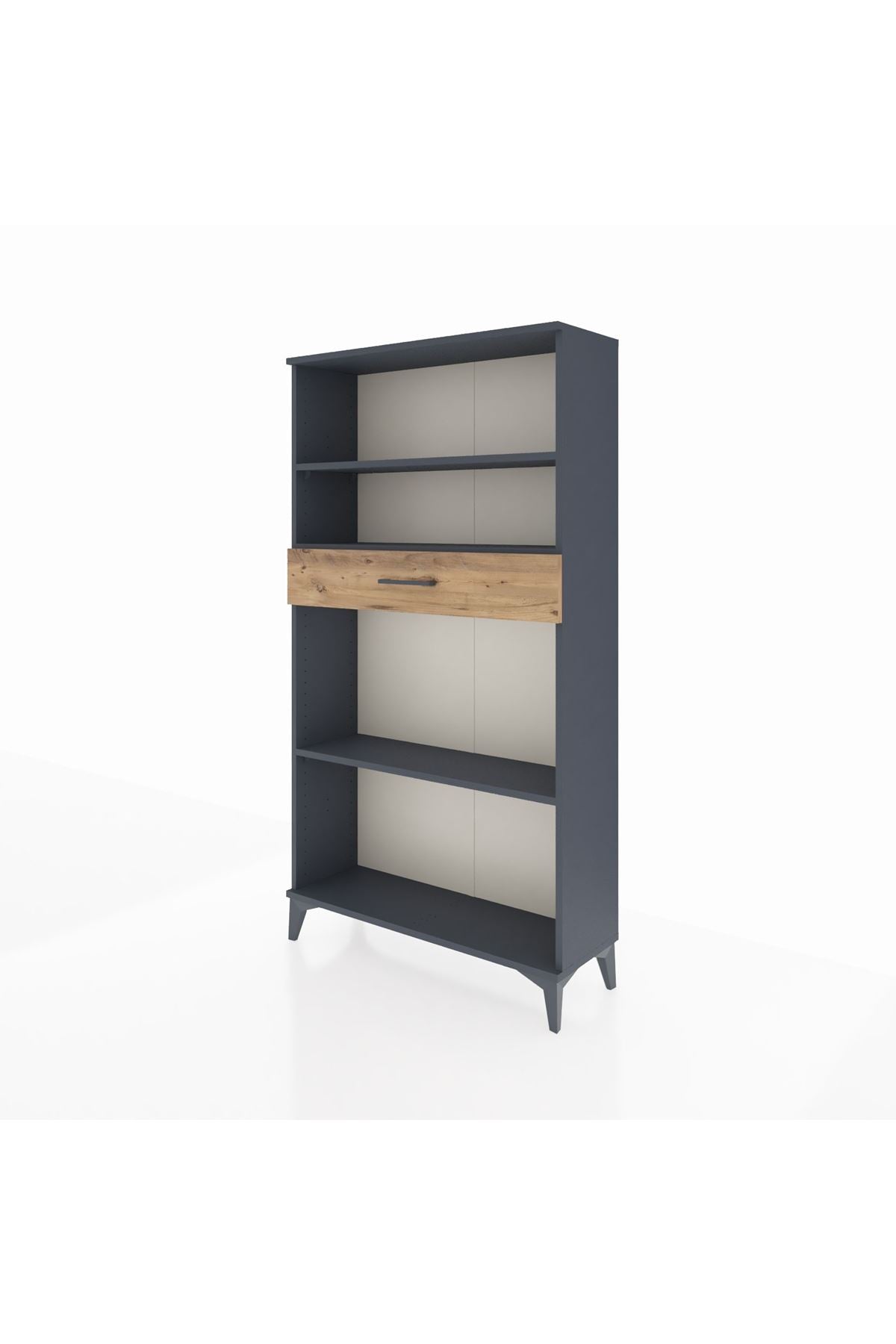 Arges Dolap 3 Raflı Tek Çekmeceli 88x30x163 Antrasit-Çam