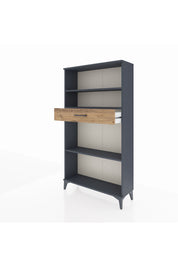 Arges Dolap 3 Raflı Tek Çekmeceli 88x30x163 Antrasit-Çam