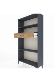 Arges Dolap 3 Raflı Tek Çekmeceli 88x30x163 Antrasit-Çam