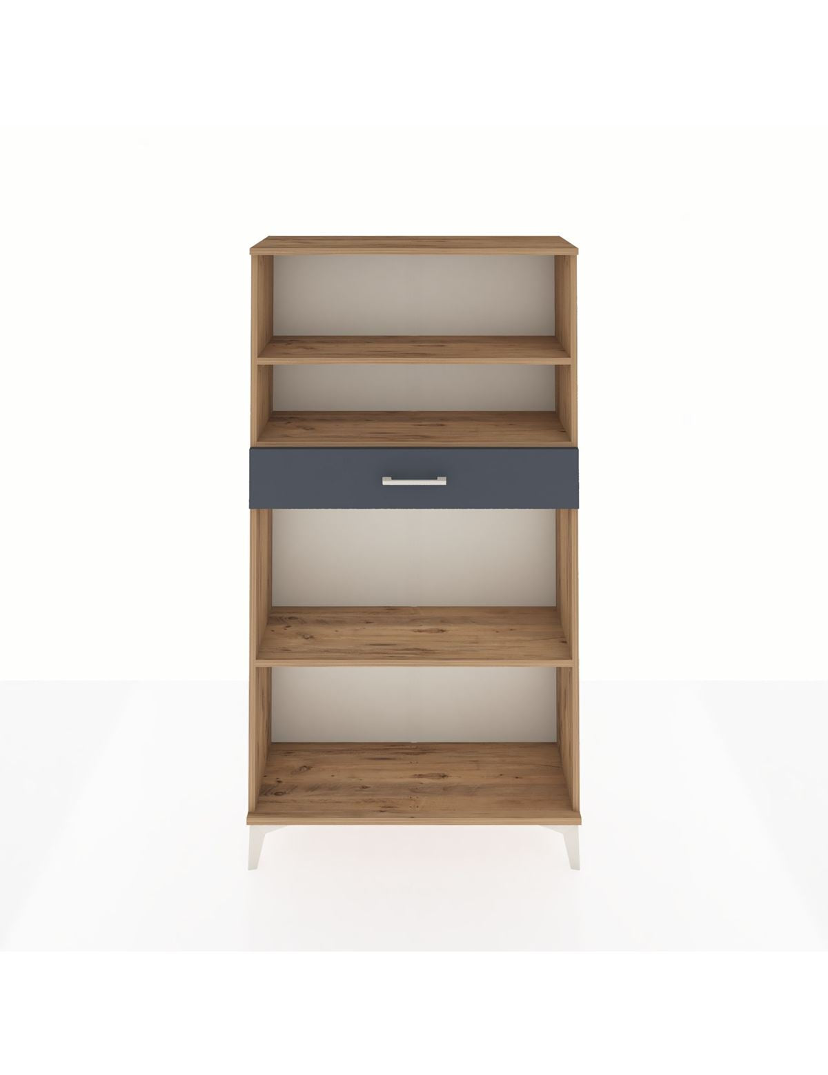 Arges Dolap 3 Raflı Tek Çekmeceli 88x30x163 Çam-Antrasit