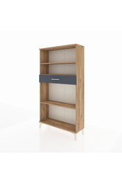 Arges Dolap 3 Raflı Tek Çekmeceli 88x30x163 Çam-Antrasit