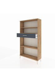 Arges Dolap 3 Raflı Tek Çekmeceli 88x30x163 Çam-Antrasit