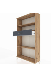 Arges Dolap 3 Raflı Tek Çekmeceli 88x30x163 Çam-Antrasit