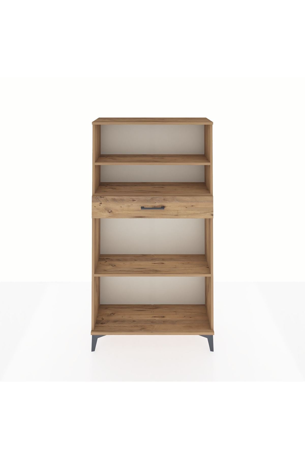 Arges Dolap 3 Raflı Tek Çekmeceli 88x30x163 Çam-Çam