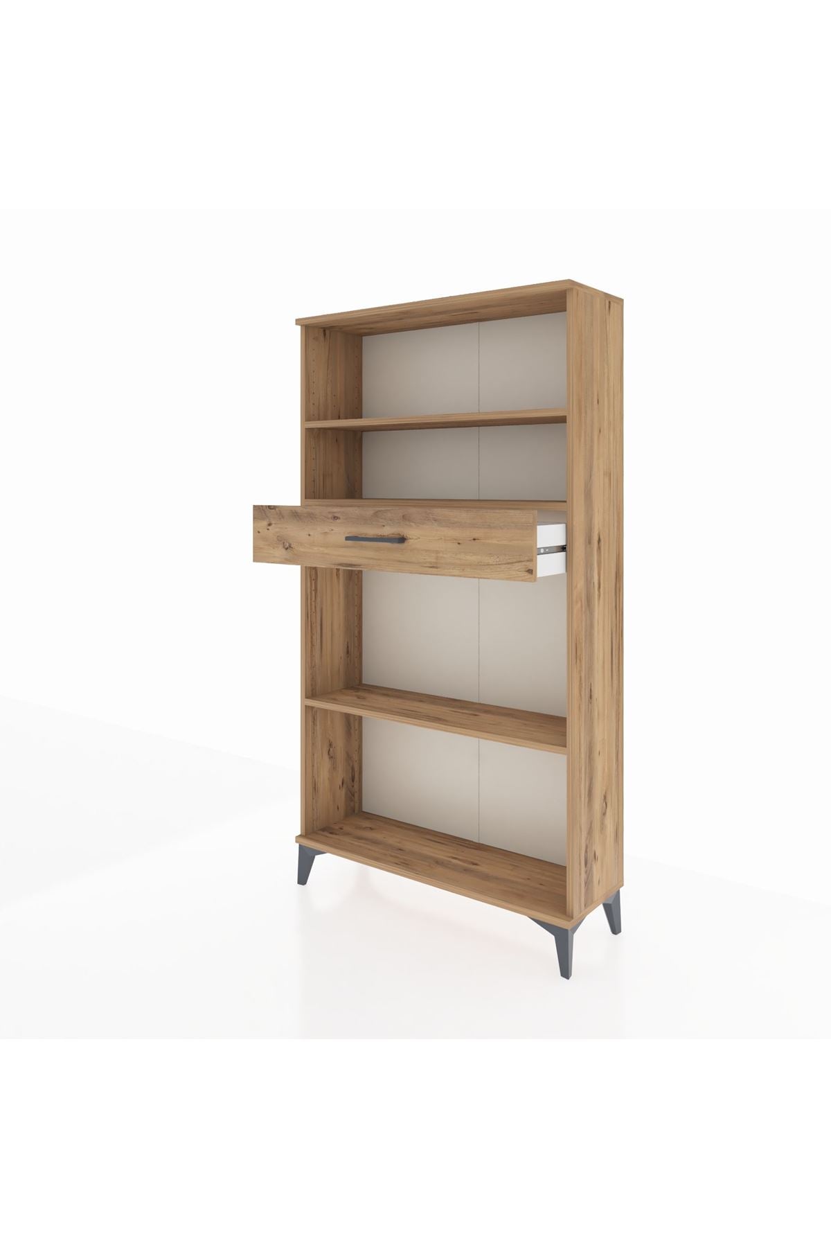 Arges Dolap 3 Raflı Tek Çekmeceli 88x30x163 Çam-Çam